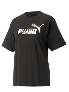 Camiseta Puma Love is Love Negro Mujer