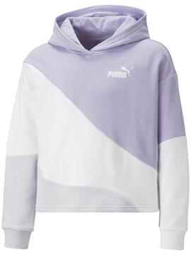 Sudadera Puma Power Cropped Bco/Lila Niña