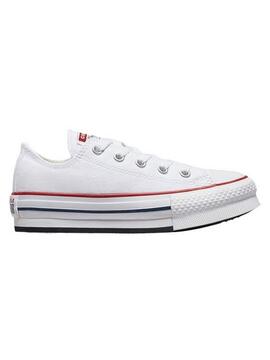 Zapatilla Converse Baja Plataforma Lona Blanca