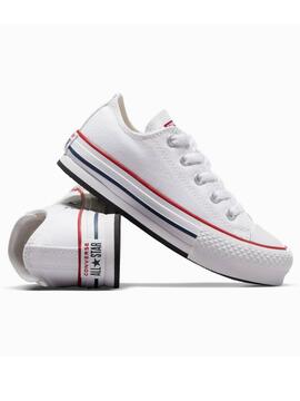 Zapatilla Converse Baja Plataforma Lona Blanca