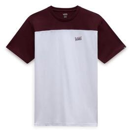 Camiseta Vans Crew Blanco/Burdeos Hombre