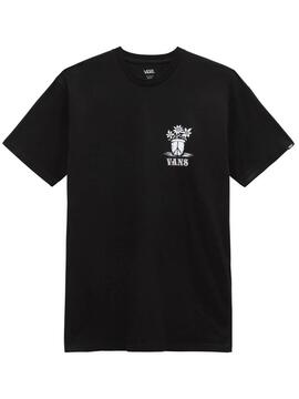 Camiseta Vans Negra Flores Hombre