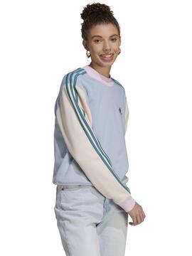 Sudadera Adidas 3S Azul/Rosa Mujer