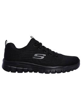 Zapatilla Skechers Connected Negro Mujer