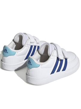 Zapatilla Adidas Breaknet Blanco Azul Niño