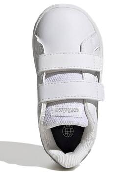 Zapatilla Adidas Grand Court Blanco Plata Bebe