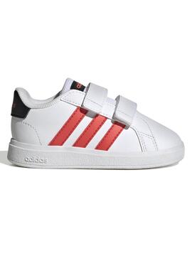 Zapatilla Adidas Grand Court Bco/Rojo Bebe