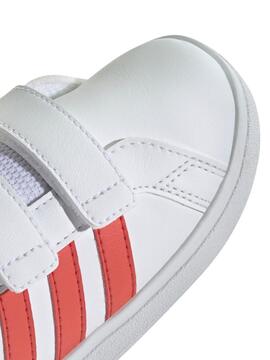 Zapatilla Adidas Grand Court Bco/Rojo Bebe