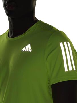 Camiseta Adidas Own The Run Verde Fosforito Hombre