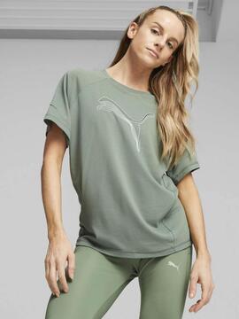 Camiseta Puma Evostripe Verde Mujer