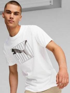 Camiseta Puma ESS Logo Bco/Plata Hombre