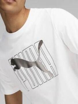 Camiseta Puma ESS Logo Bco/Plata Hombre