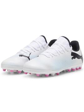 Bota Futbol Puma Future 7 Bco/Azul/Rosa Niñ@