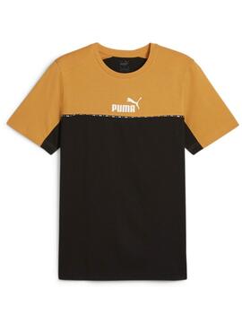 Camiseta Puma Tape Naranja/Negro Hombre