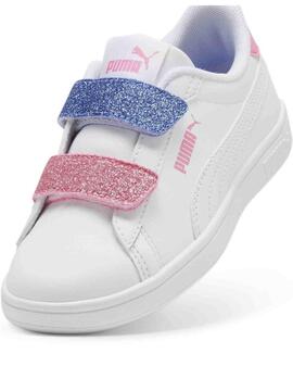 Zapatilla Puma Smash Velcro Purpurina Niña