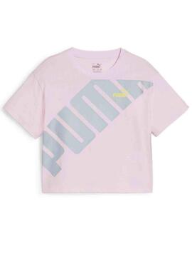 Camiseta Puma Rosa/Turquesa Niña