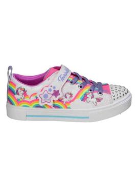 Zapatillas Skechers Jumpin Luces Blanco Niña