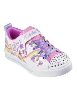 Zapatillas Skechers Jumpin Luces Blanco Niña