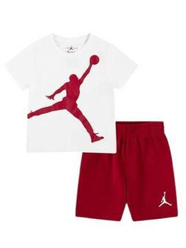 Conjunto Nike Air Jordan Blanco Rojo Niño