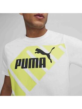 Camiseta Puma Graphic M Blanca Fosforita