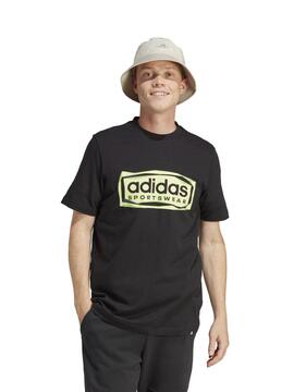 Camiseta Adidas Logo Negro Verde M