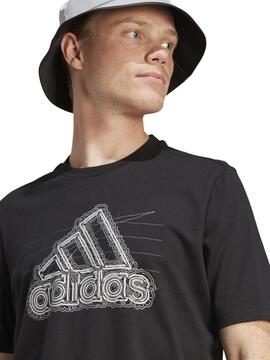 Camiseta Adidas Logo Negro Gris M