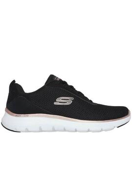 Zapatilla Skechers Flex Appeal W Negro/Oro