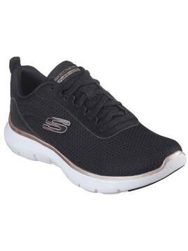 Zapatilla Skechers Flex Appeal W Negro/Oro