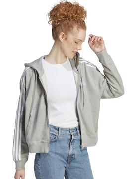 Chaqueta Adidas Gris Rayas Blancas W
