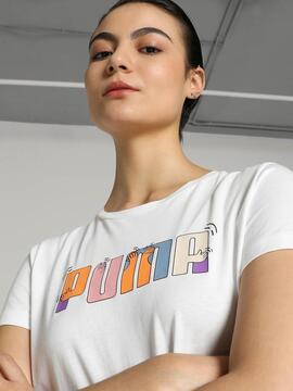 Camiseta Puma ESS Graphic W Blanco