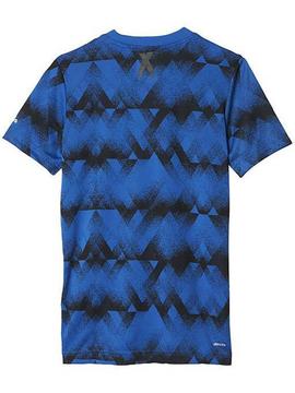 Camiseta Adidas YB X LONG B TEE Azul/Negro Niño