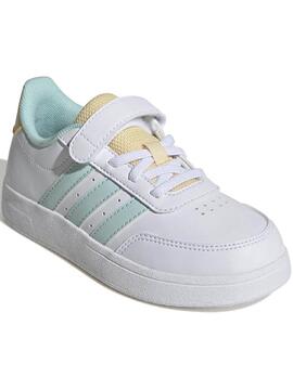 Zapatillas Adidas Breaknet Blanco Verde Jr