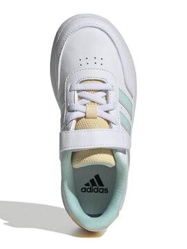 Zapatillas Adidas Breaknet Blanco Verde Jr