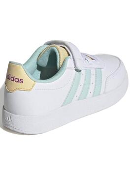 Zapatillas Adidas Breaknet Blanco Verde Jr