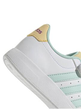 Zapatillas Adidas Breaknet Blanco Verde Jr