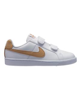 Zapatilla Nike Court Royale Blanco/Oro Niñ@