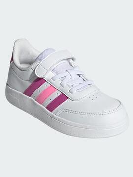 Zapatilla Adidas Breaknet 2 Blanco/Rosa Jr