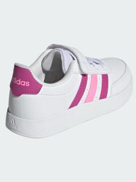 Zapatilla Adidas Breaknet 2 Blanco/Rosa Jr