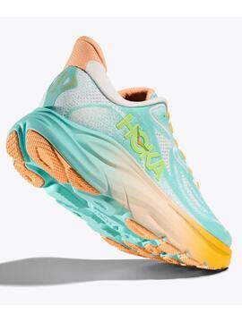 Zapatilla Hoka Clifton 10 Verde Naranja W
