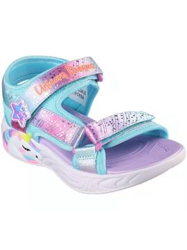 Sandalia Skechers Majestic Unicornio Malva Niña