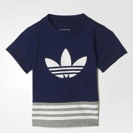 Camiseta Adidas Trefoil Marino/Gris Niño