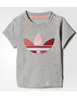 Camiseta Adidas I FT TEE Gris/Rosa