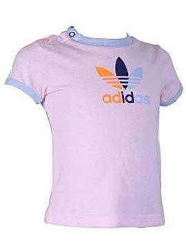 Camiseta Adidas Trefoil Rosa/Azul Niña