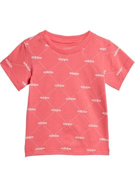 Camiseta Adidas Logo Rosa Niña