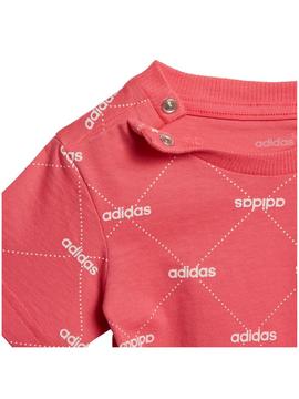 Camiseta Adidas Logo Rosa Niña