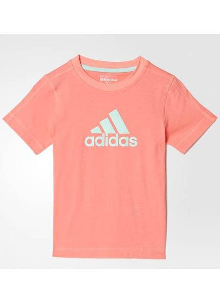 Camiseta Adidas LOGO TEE Rosa/Verde Niña