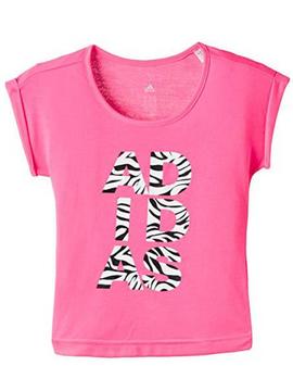 Camiseta Adidas Print Rosa Niña