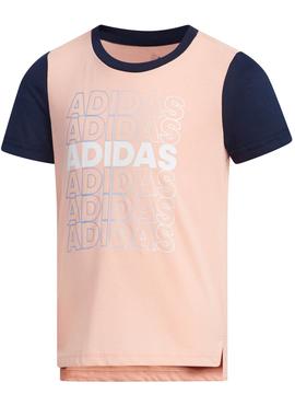 Camiseta Adidas Rosa/Marino Niña