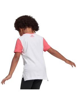 Camiseta Adidas Blanco/Rosa Niña