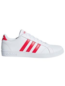 Zapatilla Adidas Baseline K Blanco/Rosa